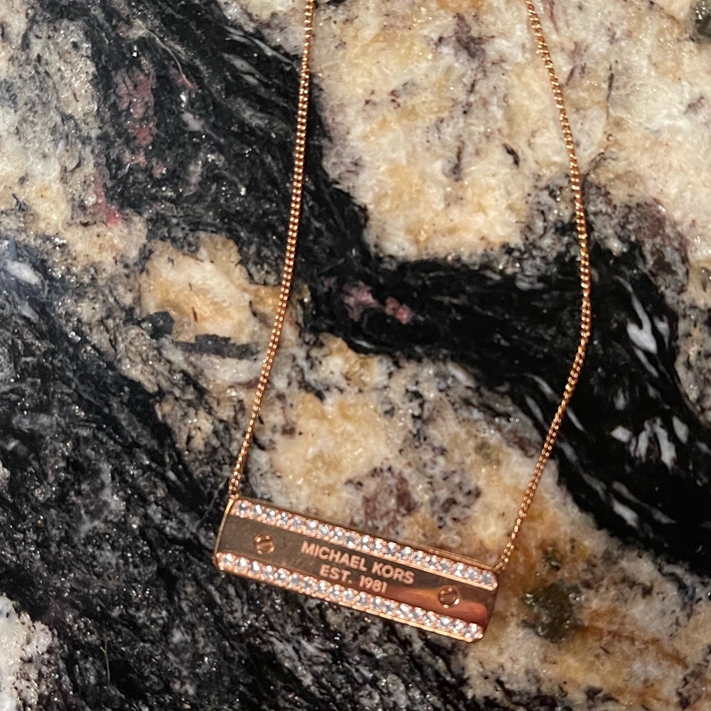 MICHAEL KORS Women's MK Logo Plaque in Rose Gold